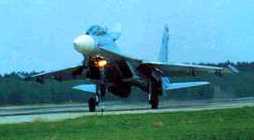 Su-27 landing