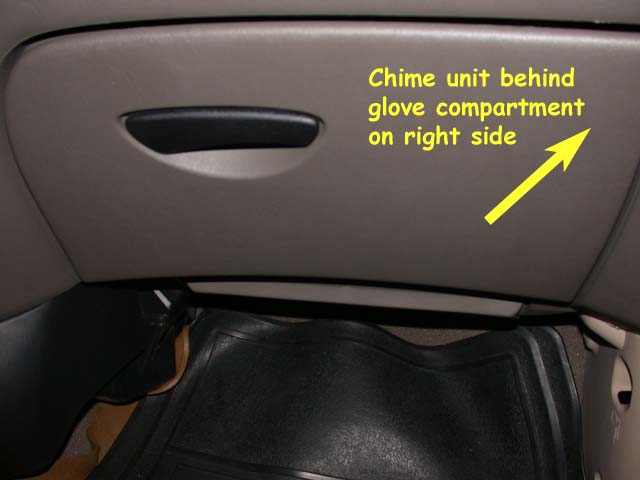 chime unit behind glove compartment