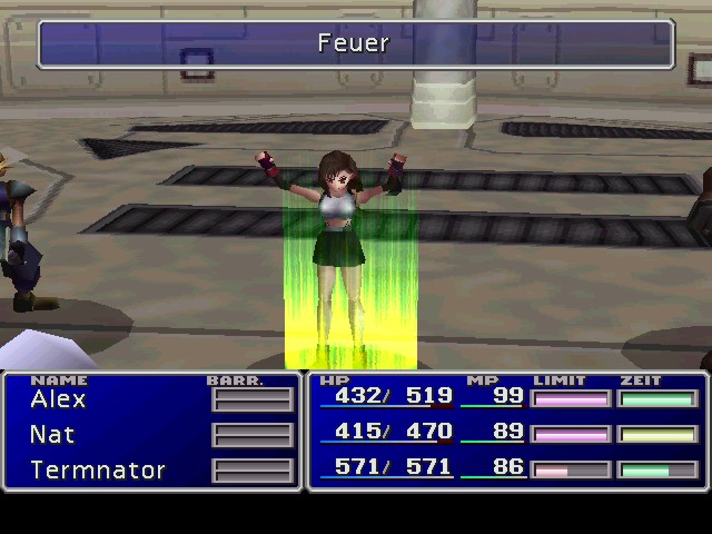 ... und Tifa beim Zauber: Feuer ...