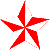 Red and white animated star button