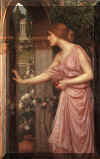 John William Waterhouse 1849 - 1917, Psyche Entering Cupid's Garden.jpg (86925 bytes)