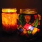 painted candle jars