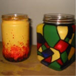 painted candle jars