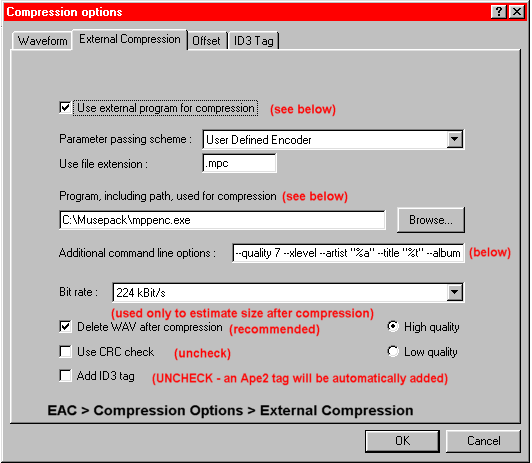 Configuring the compressor