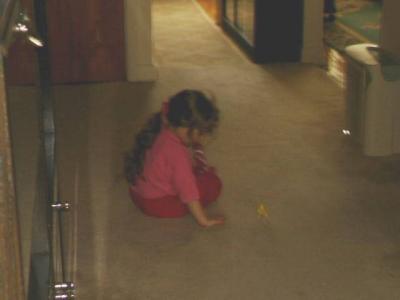 My daughter Vicky, and her pet canary.