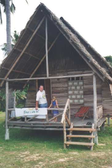Jag och Marion p� min veranda. Foto: H�kan Jansson