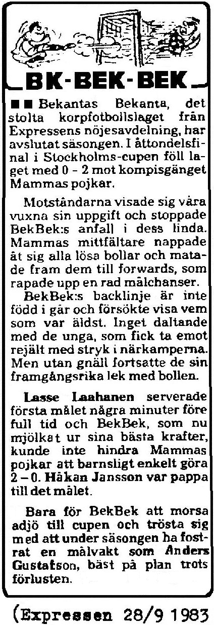 Expressen-referat fr�n matchen mot Mammas Pojkar