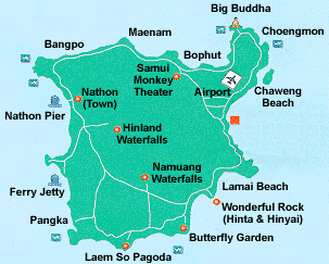 Karta �ver Koh Samui