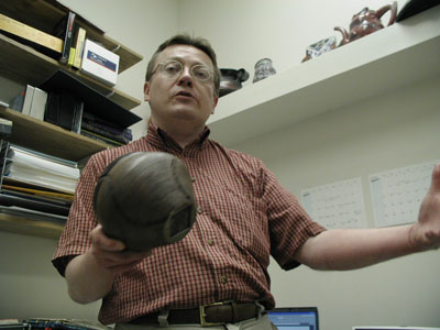 In Ben's office, holding 'Solemnity,' on Wed. Night, 12 April 2006