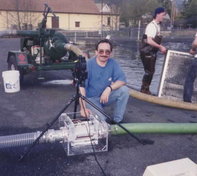 [Professor Boyle with his Fish Viewing Chamber]