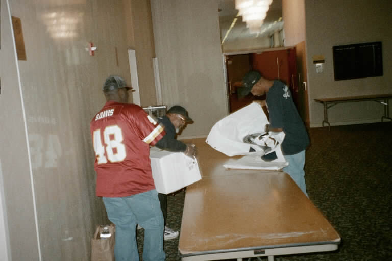 Club members and sponsor busy at work