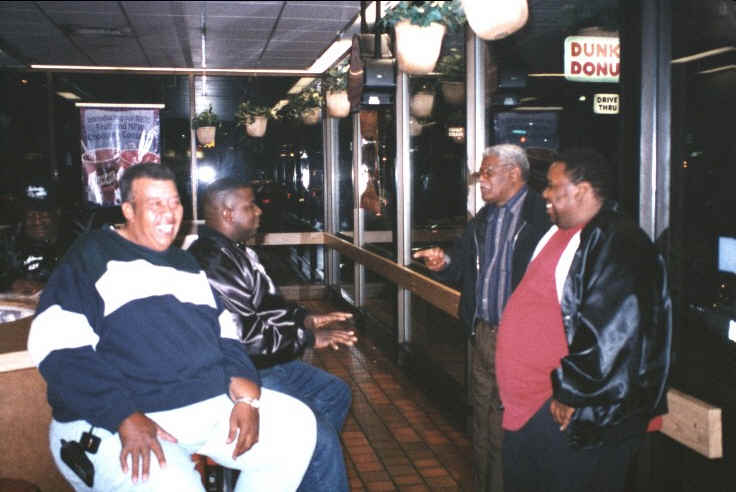 Early crew gathering at the mud rack