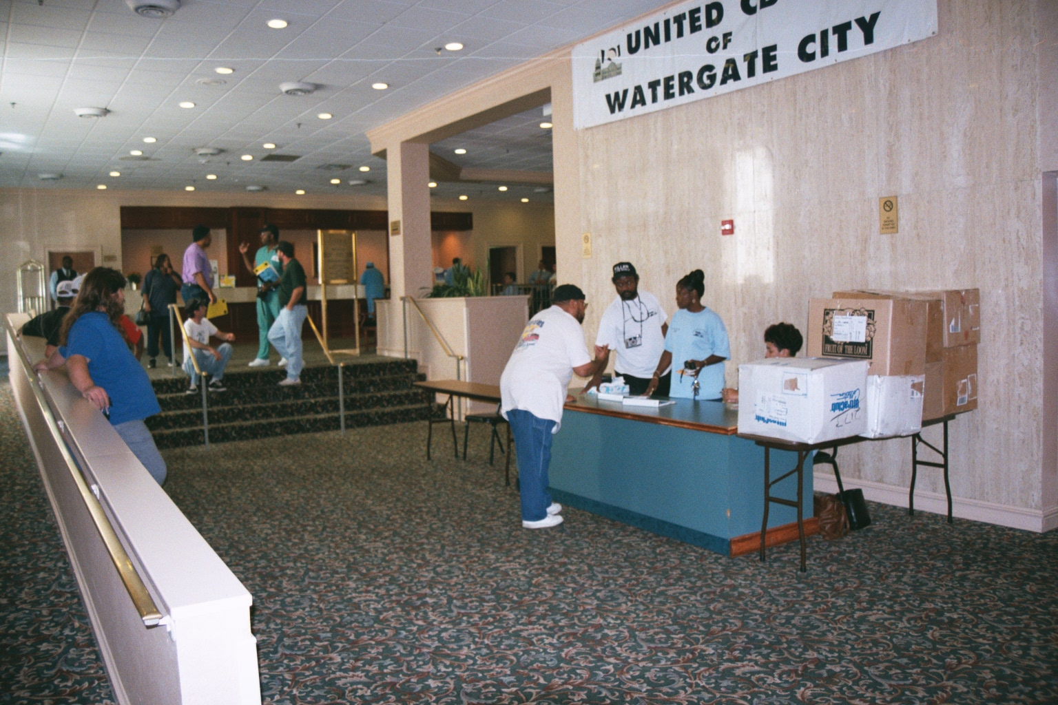 Getting the registration desk ready
