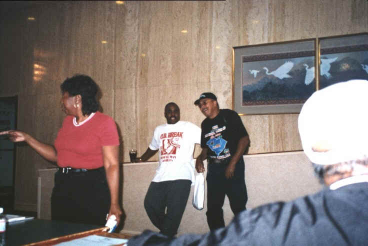 Angel, Big Five and Playboy hanging around the registration table