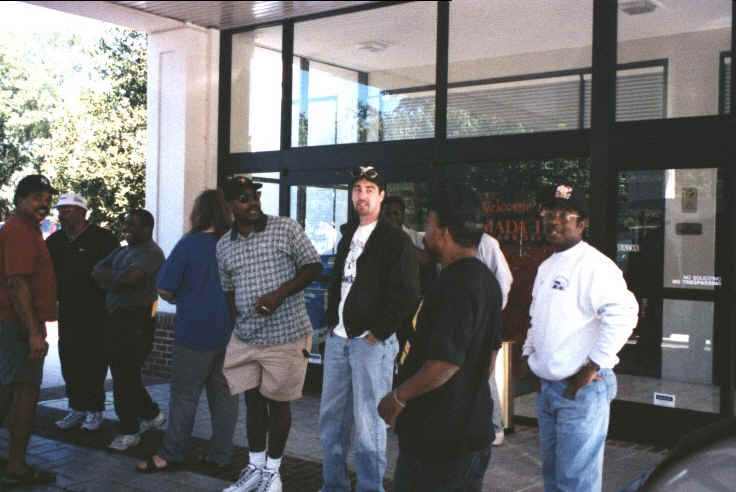 Hanging around outside the hotel