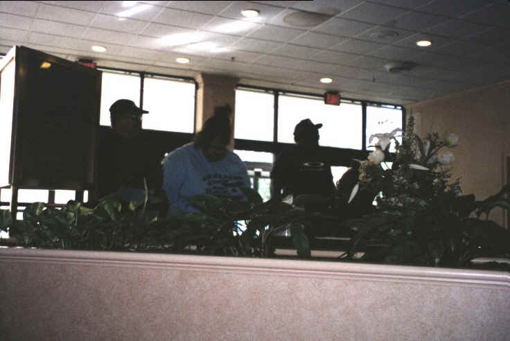 Foxy in the lobby of the hotel