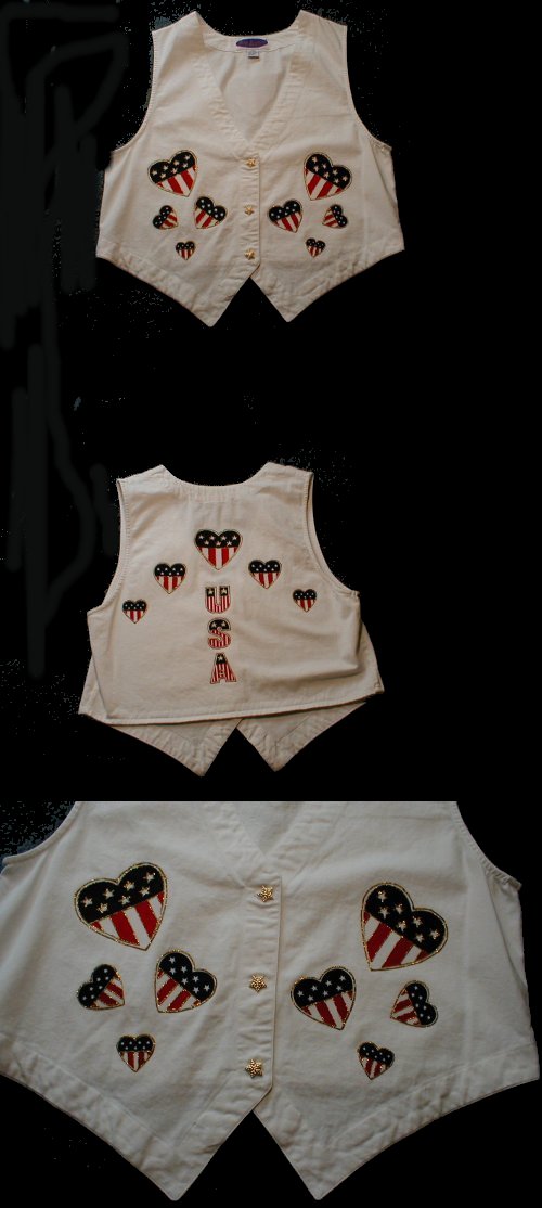 PATRIOTIC WHITE TWILL VEST