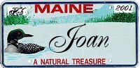 Maine's license plate