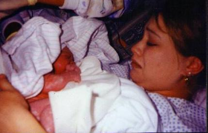 First time mom meets daughter