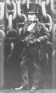 I.K. Brunel pictured with the Great Eastern's anchor chains