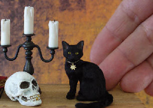 miniature black cat