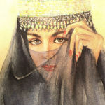 woman with face veil