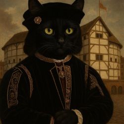 cat at Globe Theater