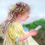 child reading a letter