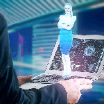 hologram on laptop
