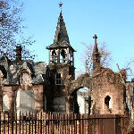 steepled cemetery gatehouse