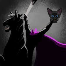 headless horseman holding cat's head
