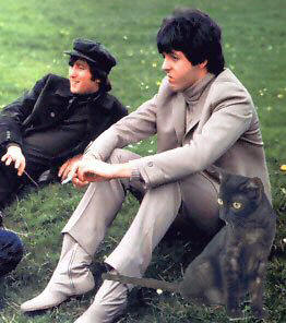 cat with Paul McCartney and John Lennon