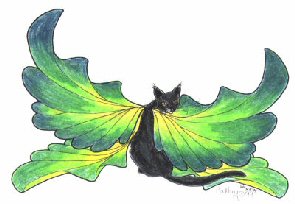 cat with feathery wings