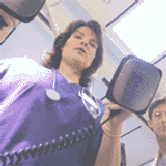 doctor with defibrillator paddles