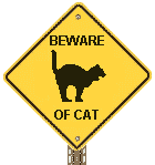 beware of cat sign