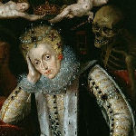 Queen Elizabeth and skeleton