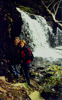 JP's mom and I in front of a waterfall at Rickett's Glen State Park.