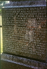 Dunlap family monument with Richard's biography