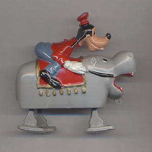 Goofy riding a hippopotamus (Marx)