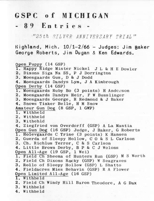 The German Shorthaired Pointer Club of Michigan