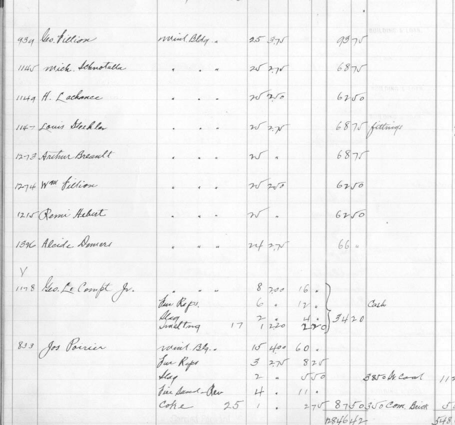 January 1910 payroll records