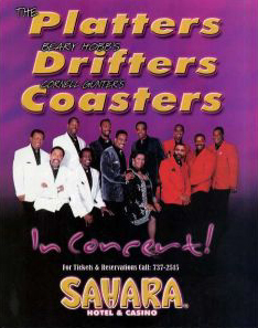 Larry Marshak�s fake gropups: The Platters, Drifters, Coasters at the Sahara in Las Vegas, circa 2001.