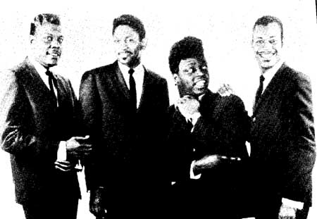 The Coasters in 1959-60 with Jones, Gardner, Gunter, Guy.