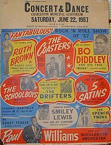 1957 Tour Poster with the original Coasters (Gardner far right).