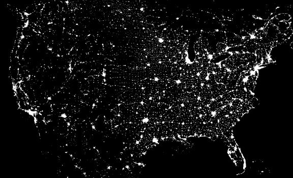 The United States at night