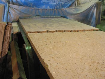 stone entering polisher