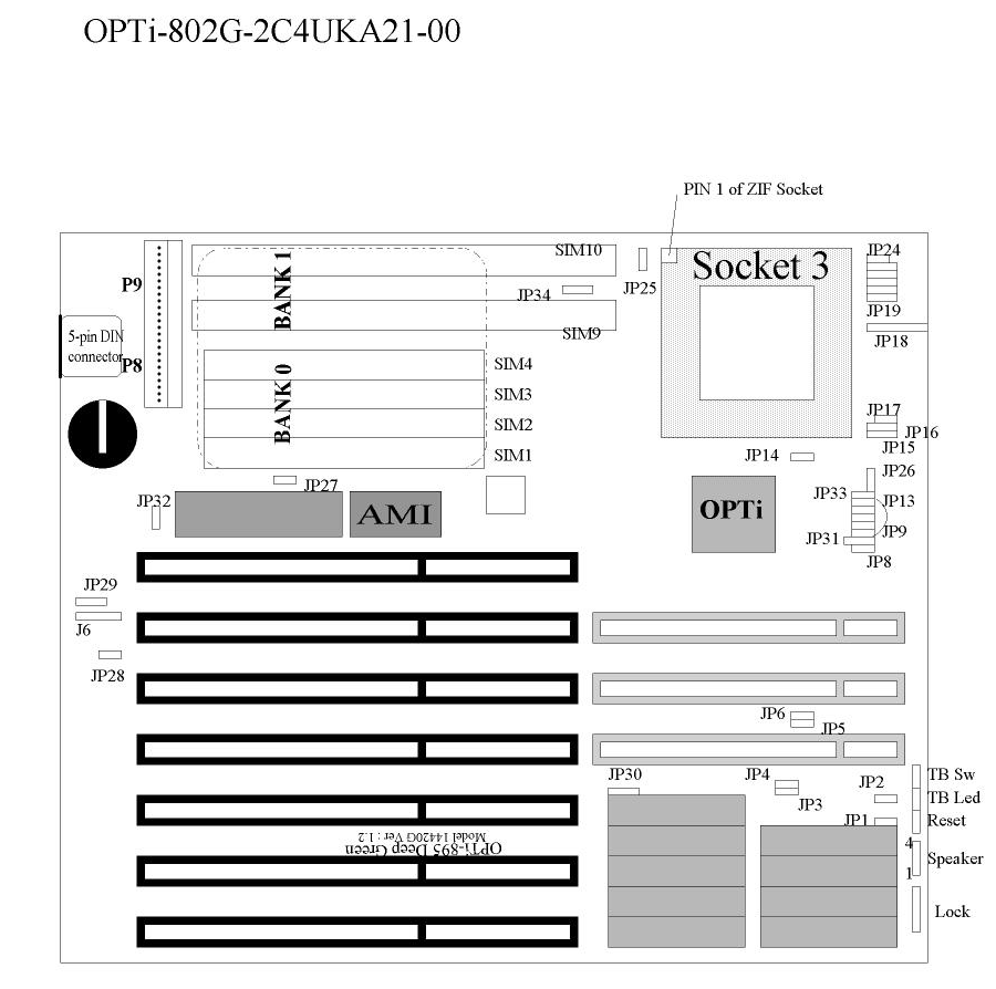 A-Trend OPTi-895 Deep Green Model 1442G v1.2 layout