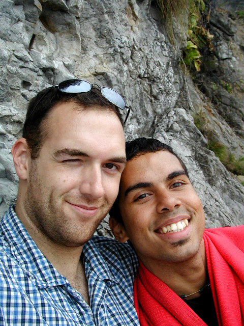 Me and Ruben freezing at the coast, November 2003