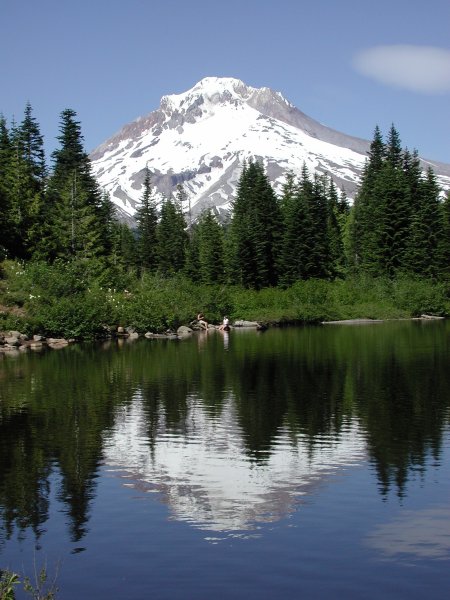 Mount Hood reflected in Mirror Lake