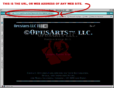 image of web browser showing web page and selected url.